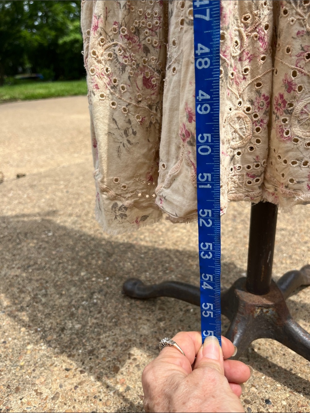Boho Cream Floral Crochet Maxi Dress ALTERED - Picture 3 of 6